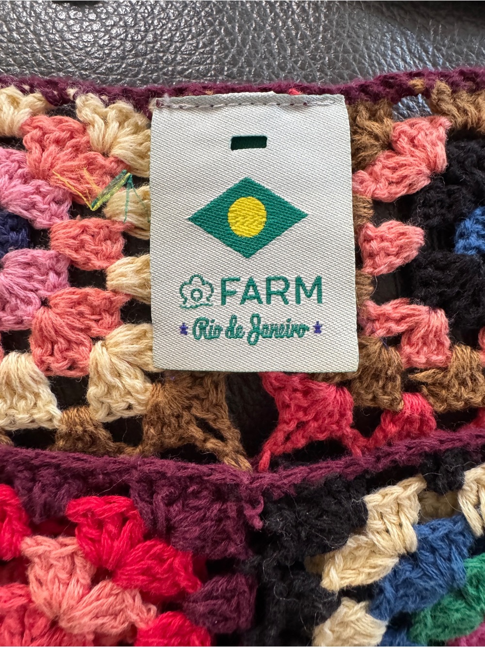 FARM Rio Multicolor Crocheted & cropped pullover - Picture 6 of 9